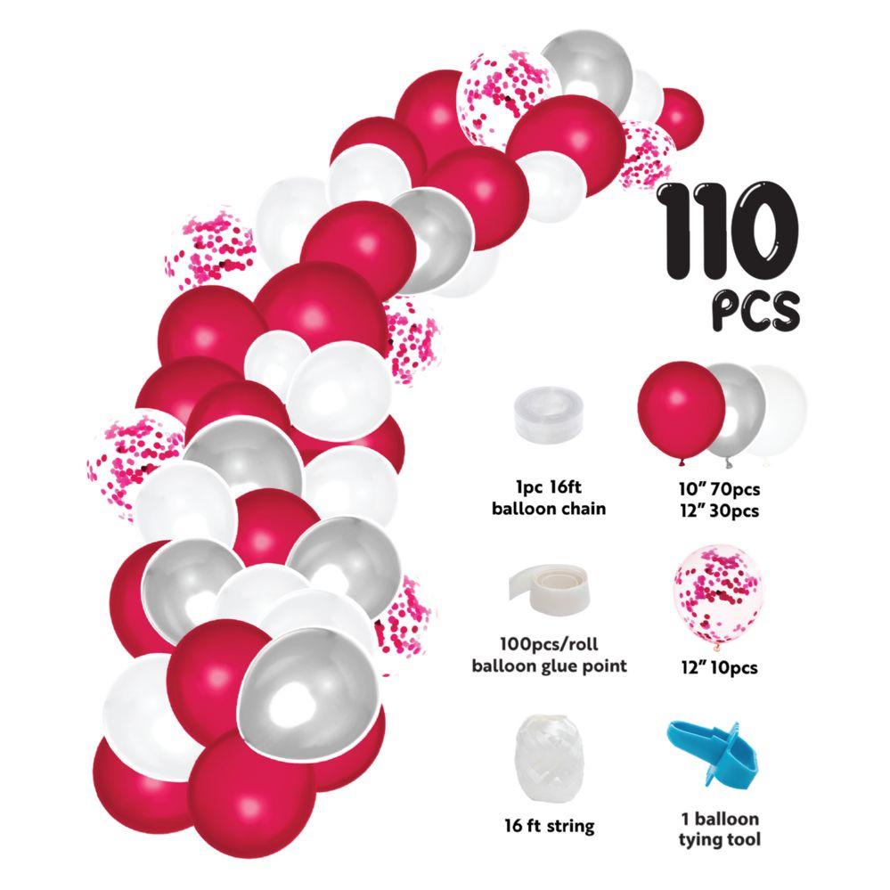 24 Wholesale Balloon Garland Set 16ft - Berry image