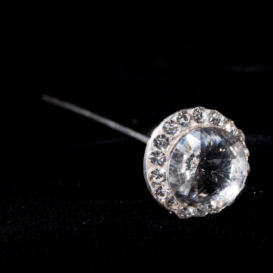 24 Wholesale Round Rhinestone Pins 3 3/8 inches 24pc image