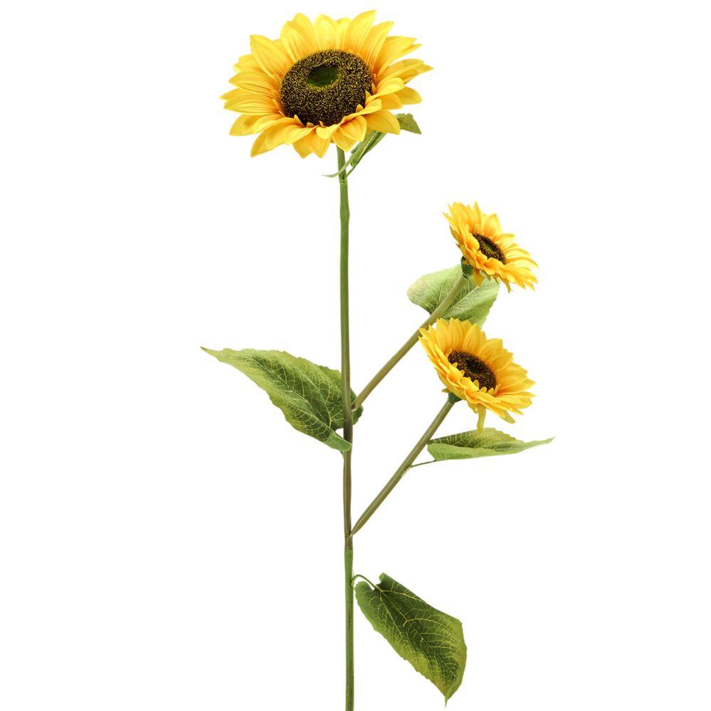 12 Wholesale Artificial Sunflower 3 Head 49 inches image