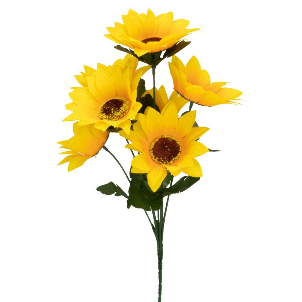 36 Wholesale Artificial Sunflower 7 Head 14 inches image