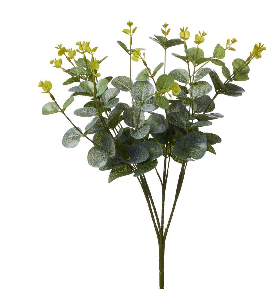 48 Wholesale Artificial Eucalyptus Foliage Bush - Light Green image