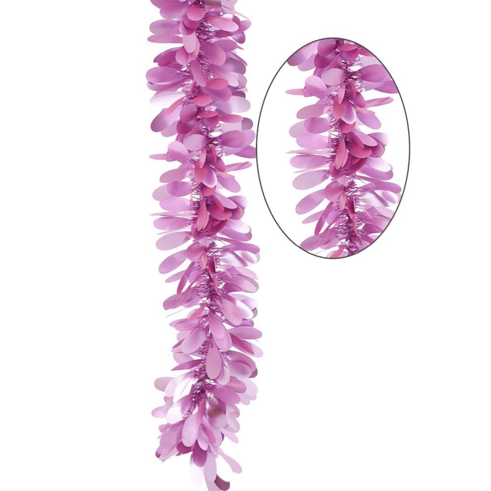48 Wholesale Matte Tinsel Garland 96 in - Pink image