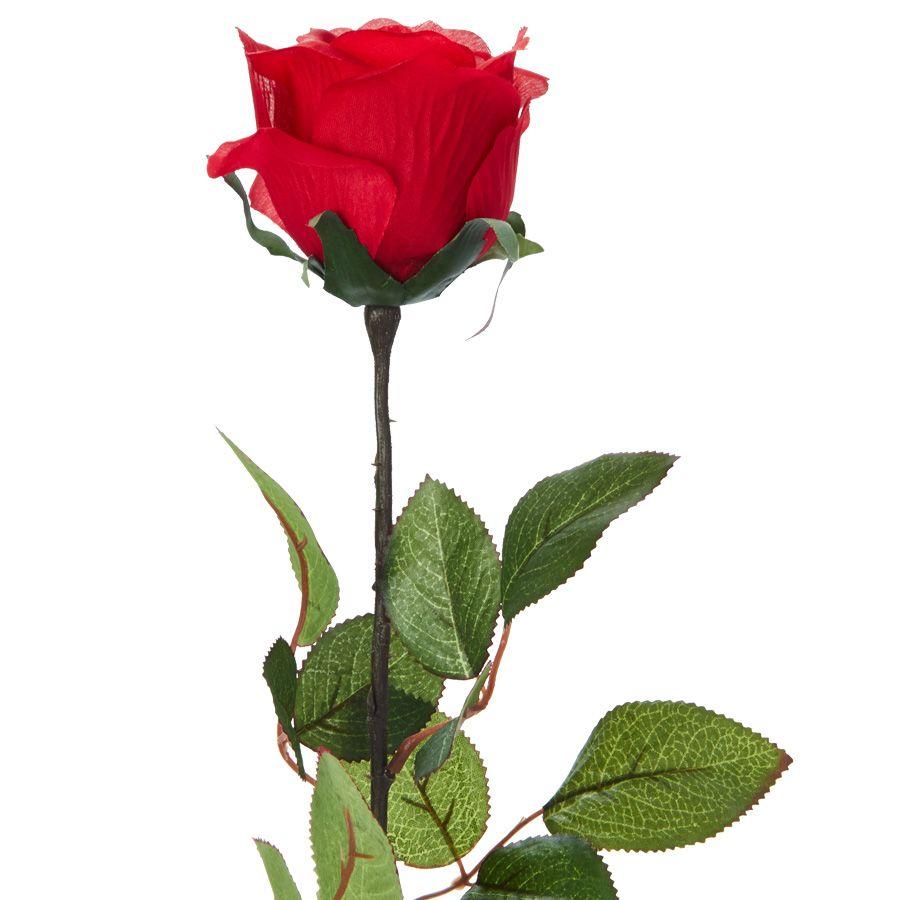 48 Wholesale Artificial Deluxe Rose Bud Single - Red image