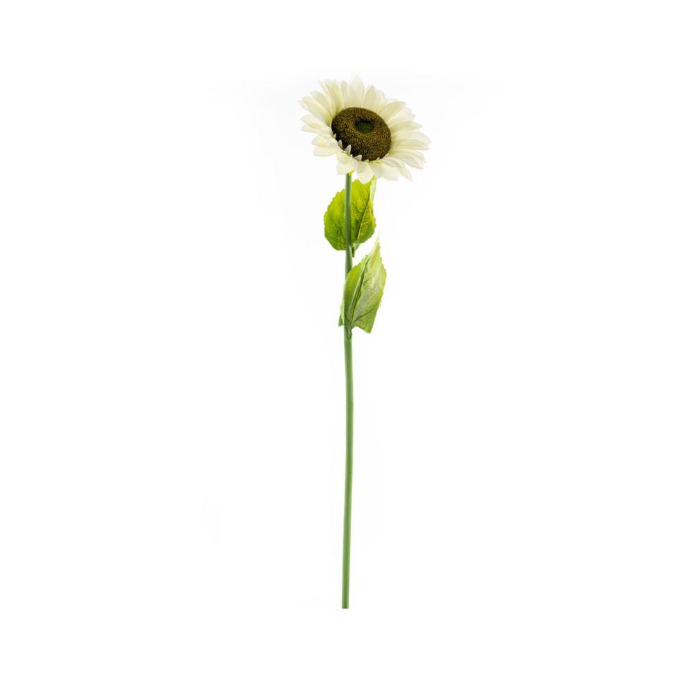 12 Wholesale Artificial Single Sunflower 41 inches - White image