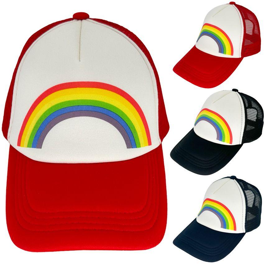 24 Wholesale Rainbow Embroidered Trucker Hat image