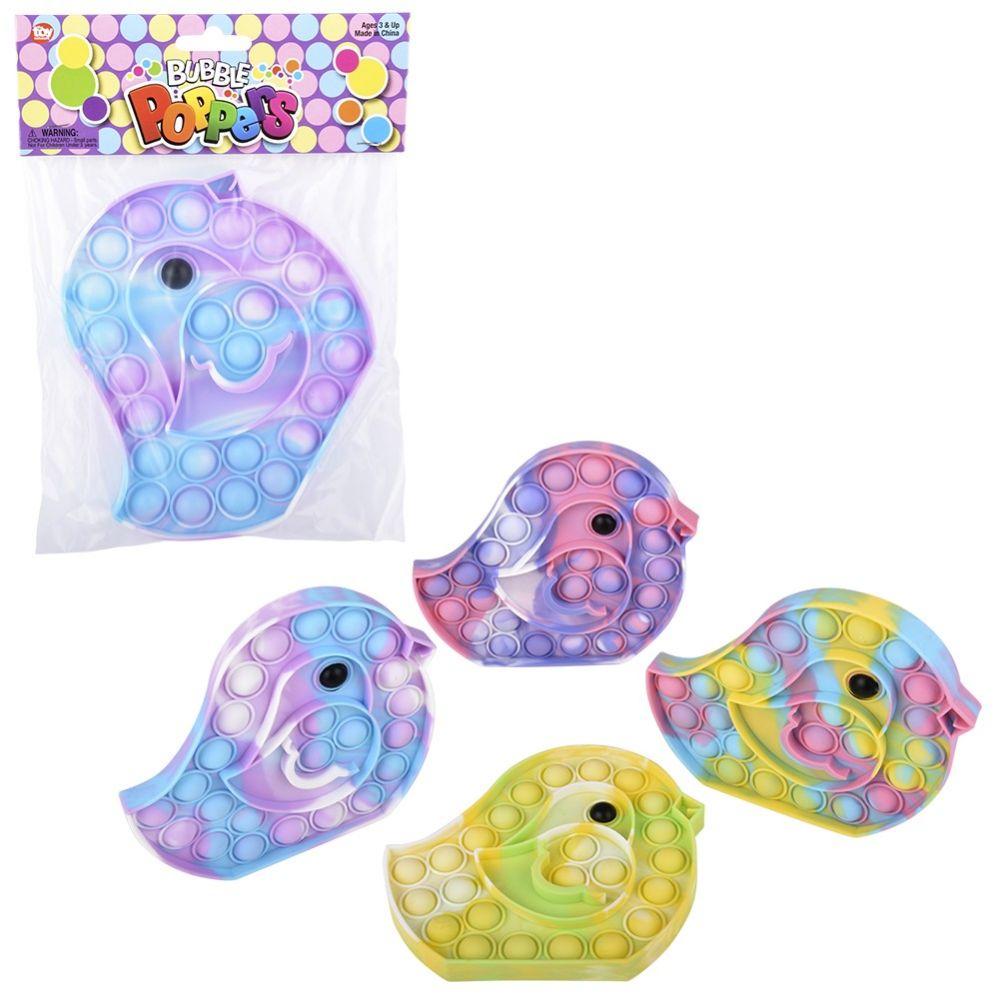 144 Wholesale 6 inch Easter Chick Marbleized Bubble Popper image