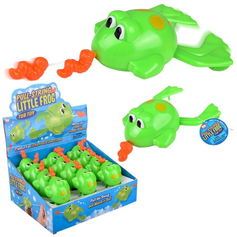 96 Wholesale 6.5 inch PulL-String Frog Bath Toy image