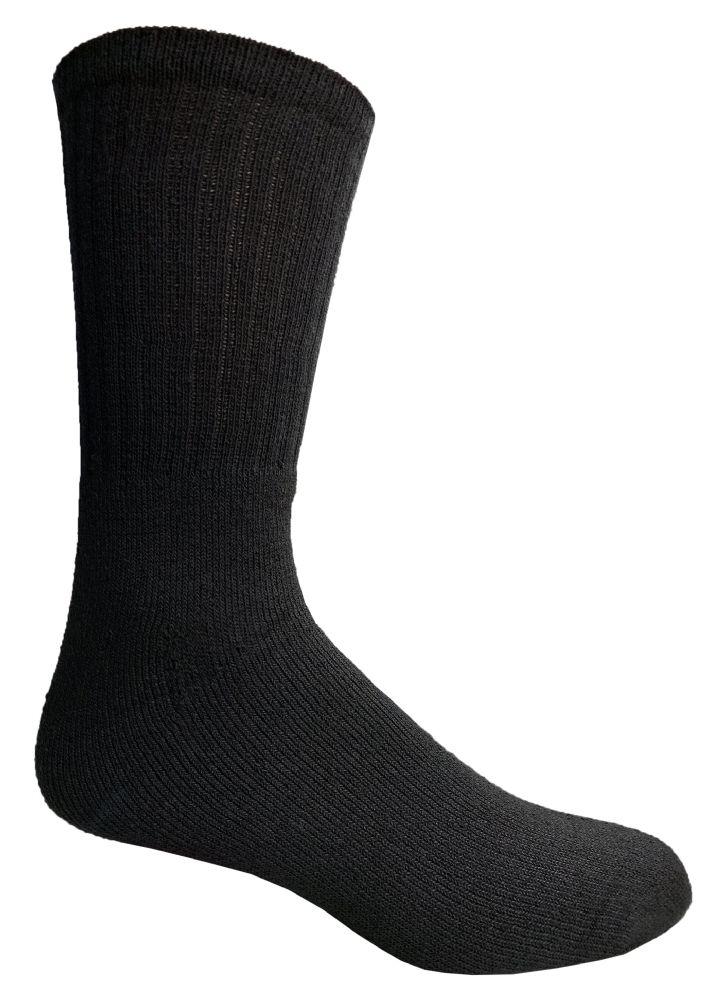 900 Wholesale Hanes Mens Black Cushioned Crew Socks, Shoe Size 12-15 image