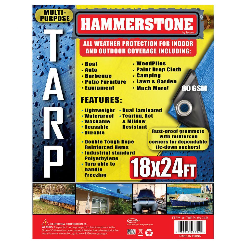 6 Wholesale Tarp 18 X 24 Ft Blue 80 Gsm (no Cable Ties) image