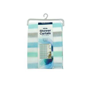 24 Wholesale Bh S-Curtain W-Hooks 71in Striped Peva image