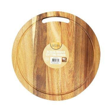 12 Wholesale Acacia Round Cutting Board 13.5x.5 Inches image