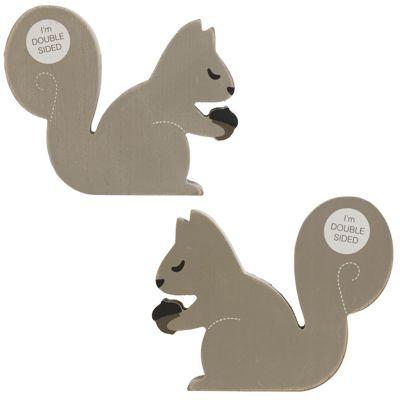 24 Wholesale Tabletop Art 6.5x5x1 Squirrel Reversible Gray/black Wood image