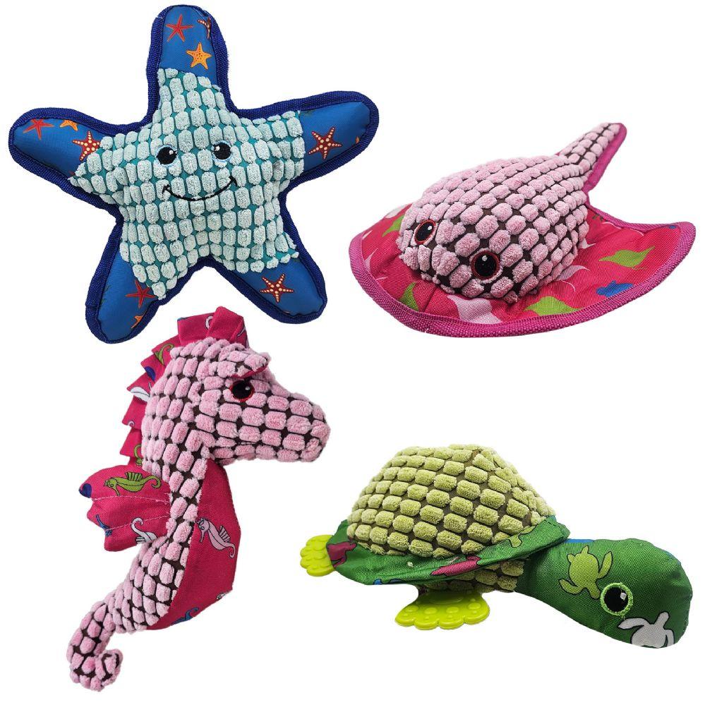 24 Wholesale 10 inch Sealife Squeaky Dog ToY-Asst Styles image