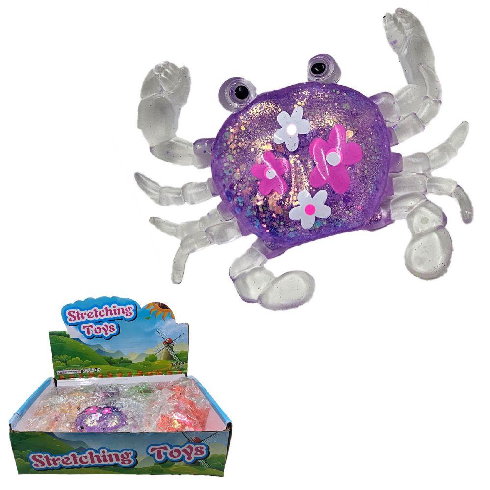 12 Wholesale 4 inch Stretch Squeeze Crab - 4 Asst. Colors image