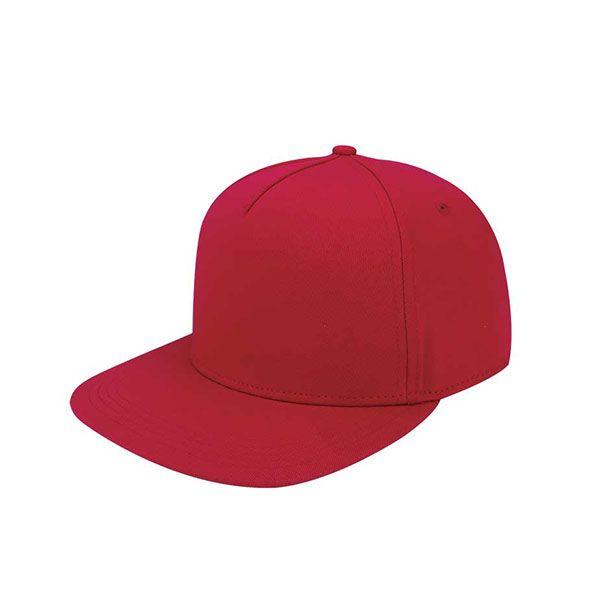 24 Wholesale Flat Bill Snapback Cap RED image