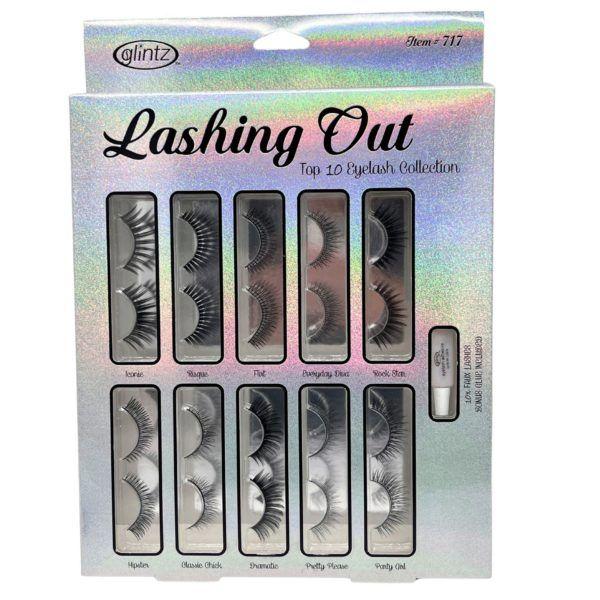 12 Wholesale Glintz Lashing Out 10 Pairs Eyelash Set With Glue image
