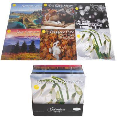 36 Wholesale Calendar Wall 16 Monthly 2026 6 Designs 11 X 12in 36pc Pdq W/ Bonus Stickers image