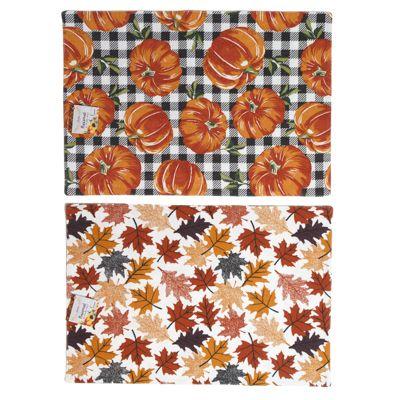 24 Wholesale Placemat Harvest Polyester 2ast Print 13x19in Ht/jhook image