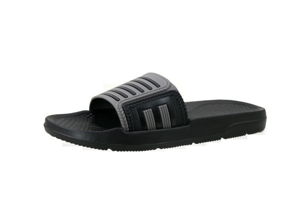 12 Wholesale Men's Lines Sandal Black image