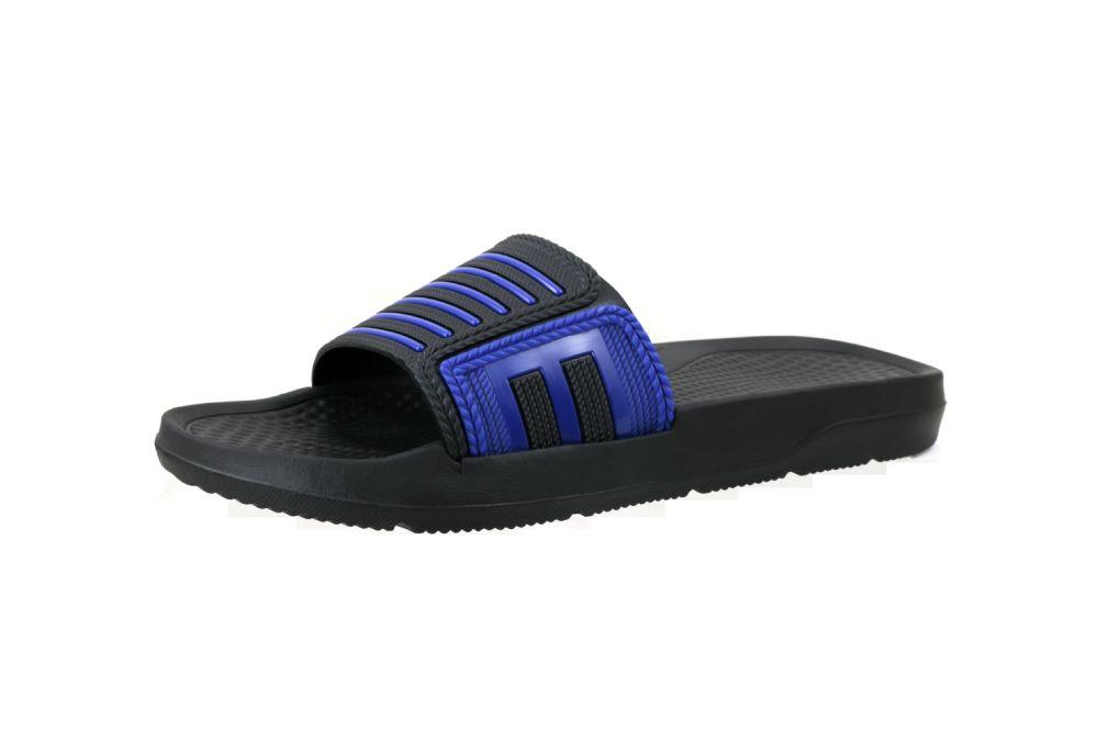 12 Wholesale Men's Lines Sandal Black&blue image