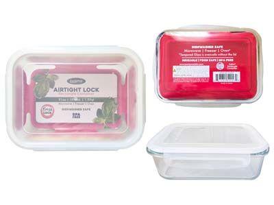 12 Wholesale Food Cont Glass Lock Rect 51oz/1510ml image