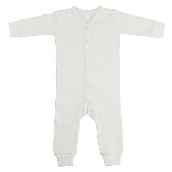 24 Wholesale Large Interlock White Union Suit Long Johns image