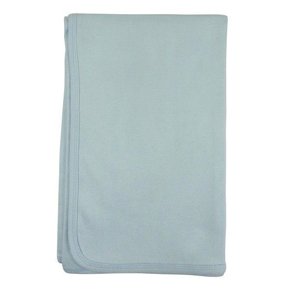 12 Wholesale Pastel Interlock Receiving Blanket Blue image