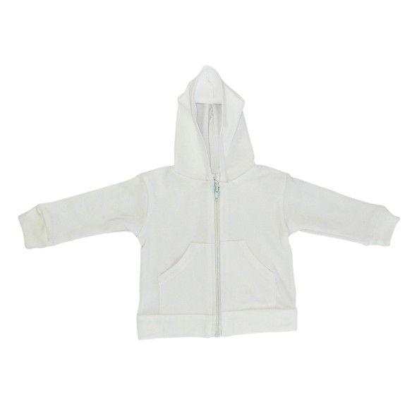 24 Wholesale White Interlock Hooded Sweat Shirt Large image