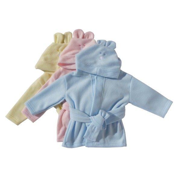 24 Wholesale Fleece Robe Pastel With Rabbit Ears Hoodie Blue image