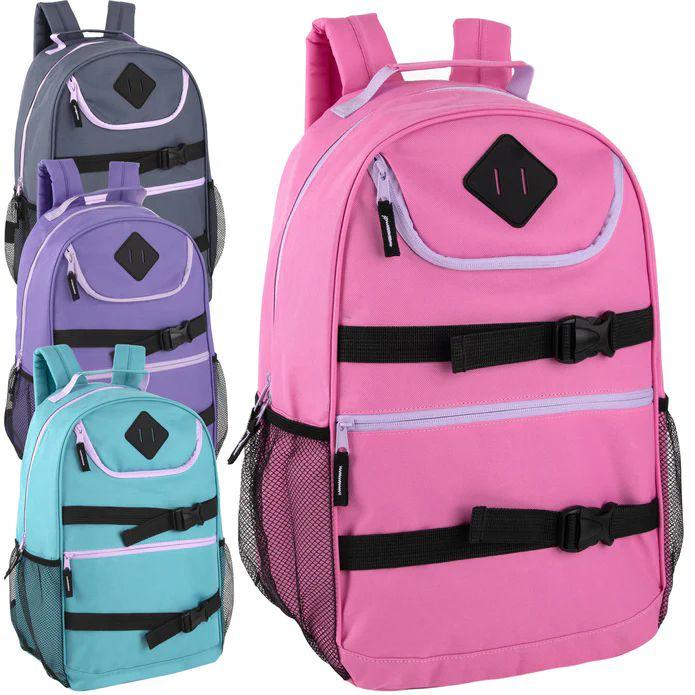 24 Wholesale 18 Inch Double Buckle Backpack - 4 Girls Colors image
