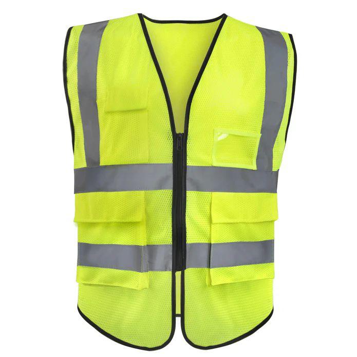 20 Wholesale Deluxe Adult High Visibility Safety Vest With Clear ID Pocket image