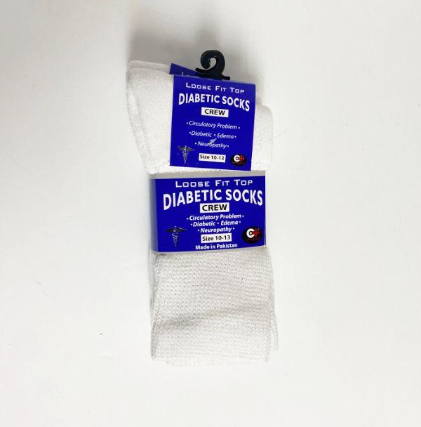 12 Wholesale Diabetic White Crew Socks 10-13 12pc image