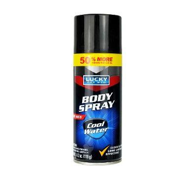 12 Wholesale Lucky Mens Body Spray Cool Water 4.2oz image