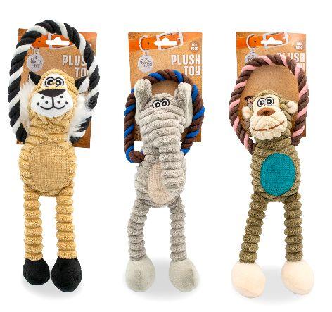 24 Wholesale Bp Pet Plush Toy Asst W Squeaky 12.99in image