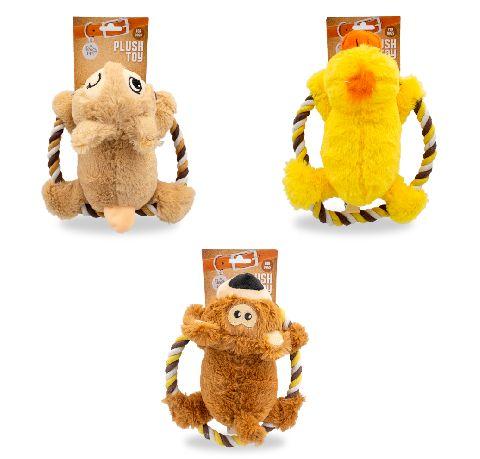 24 Wholesale Bp Pet Plush Toy Asst W Squeaky 10.62in image