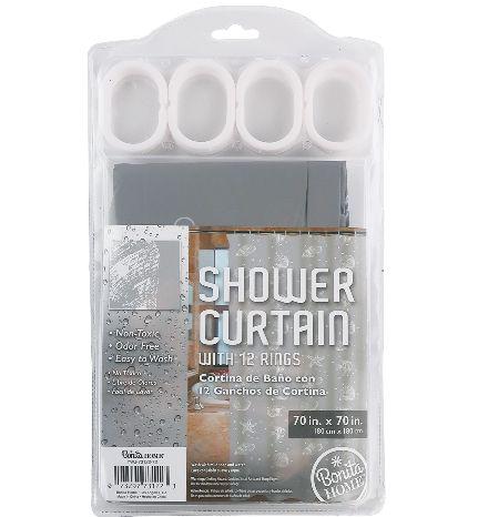 72 Wholesale Bh Shower Curtain+hooks 70x70in Shells Peva image