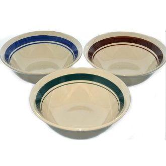 24 Wholesale Bh Banded Stoneware Bowl Asst 8in image