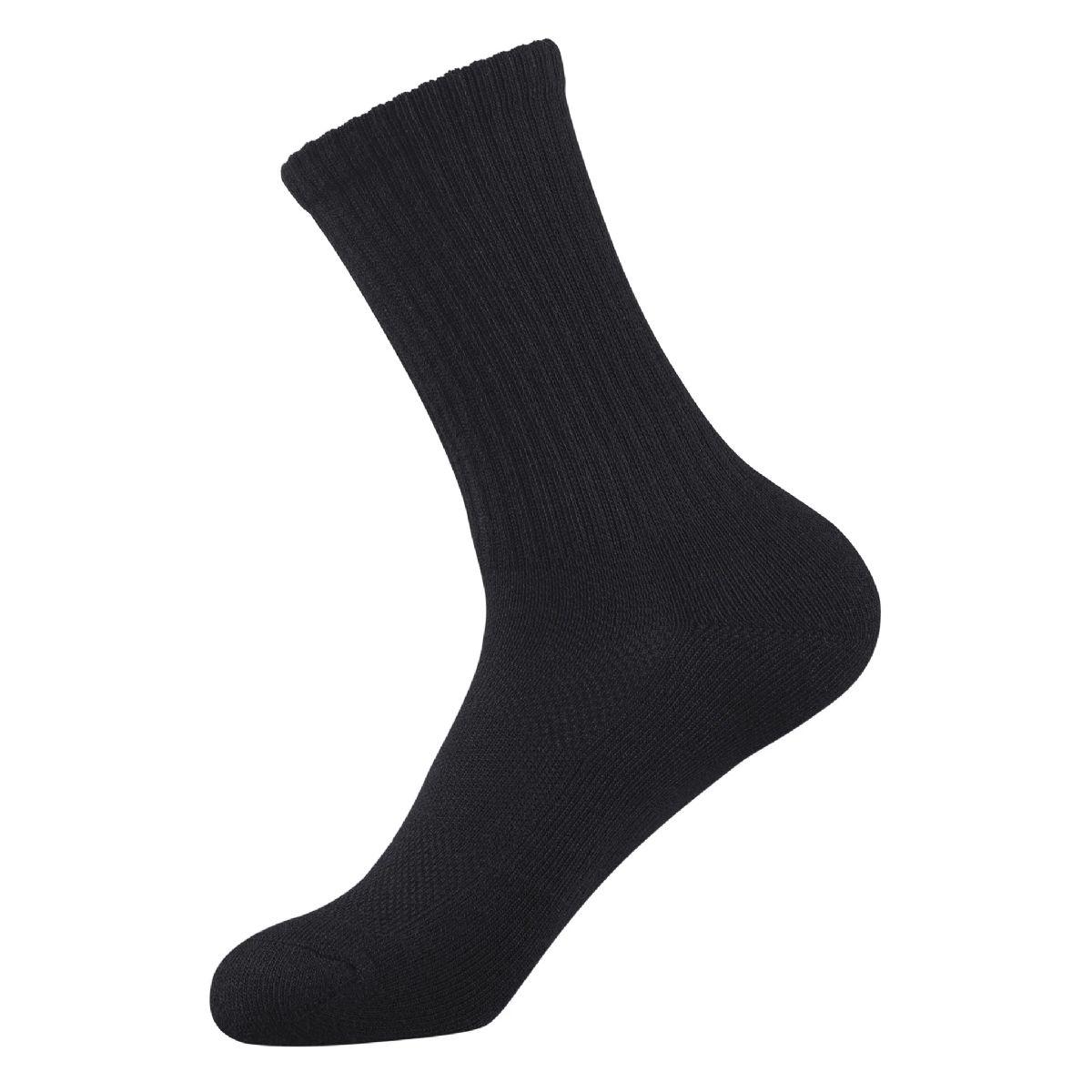 216 Wholesale Knocker Men's Half Cushioned Crew Socks With Arch Support And Mesh Black Size 09-11 image