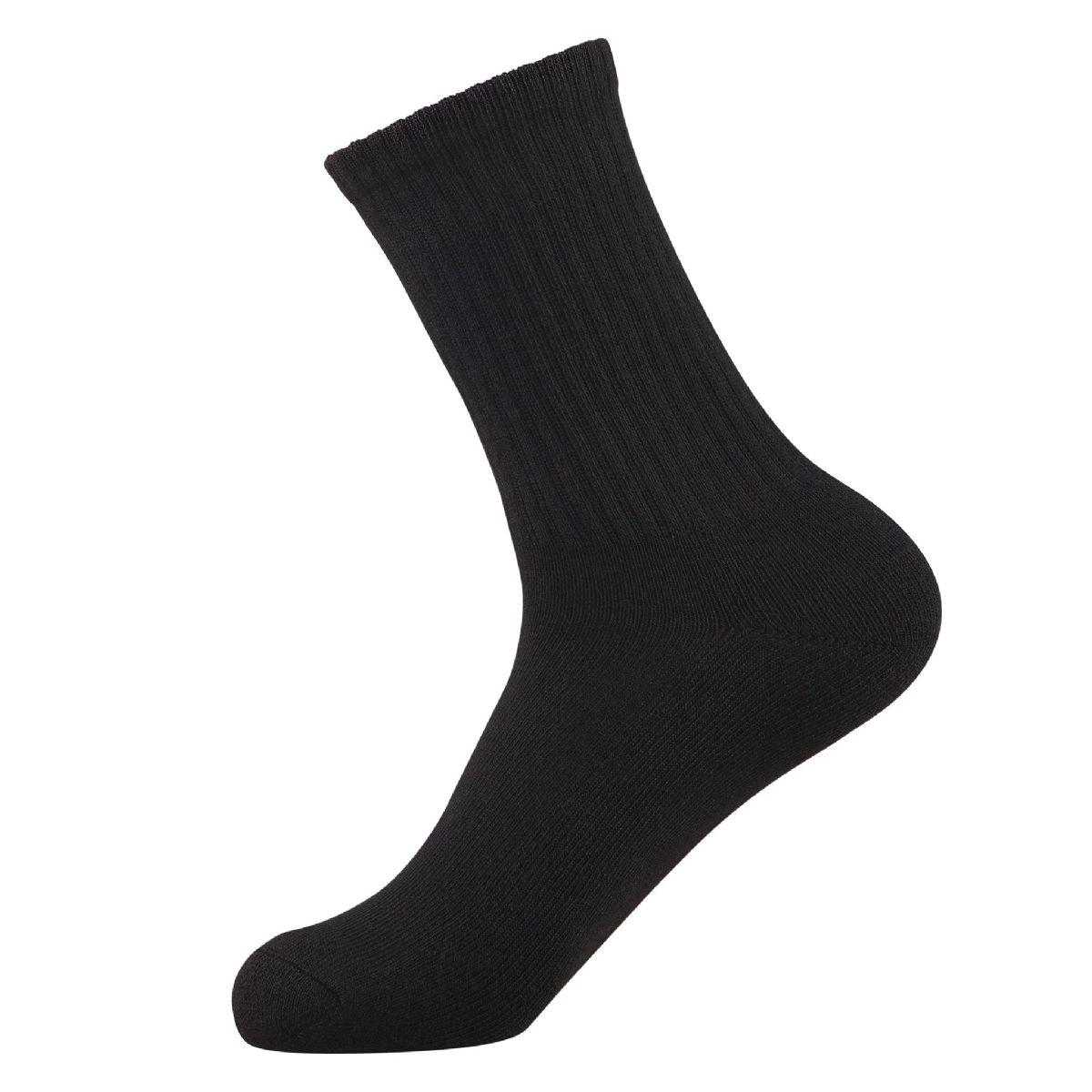 216 Wholesale Knocker Men's Half Cushioned Crew Socks Black Size 4-6 image