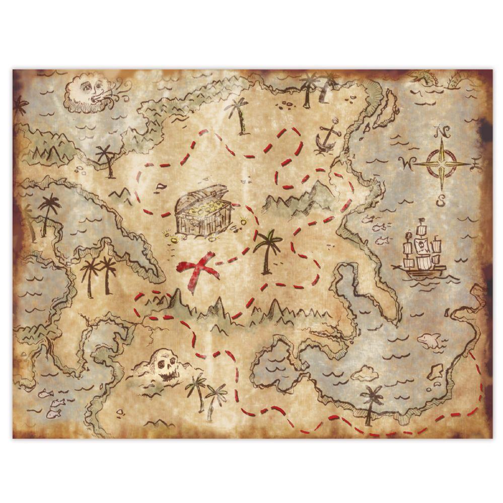 12 Wholesale Plastic Treasure Map Placemats image