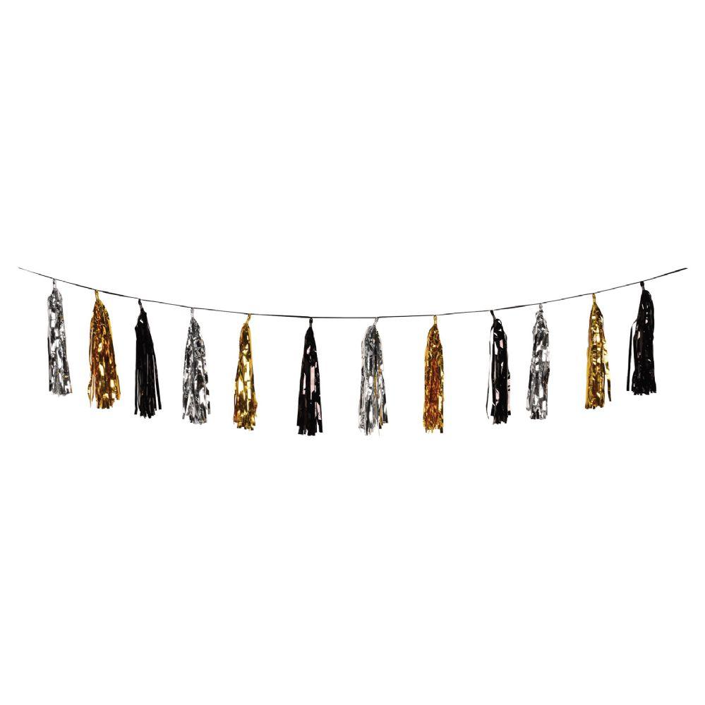 12 Wholesale Oversized Metallic Tassel Garland image