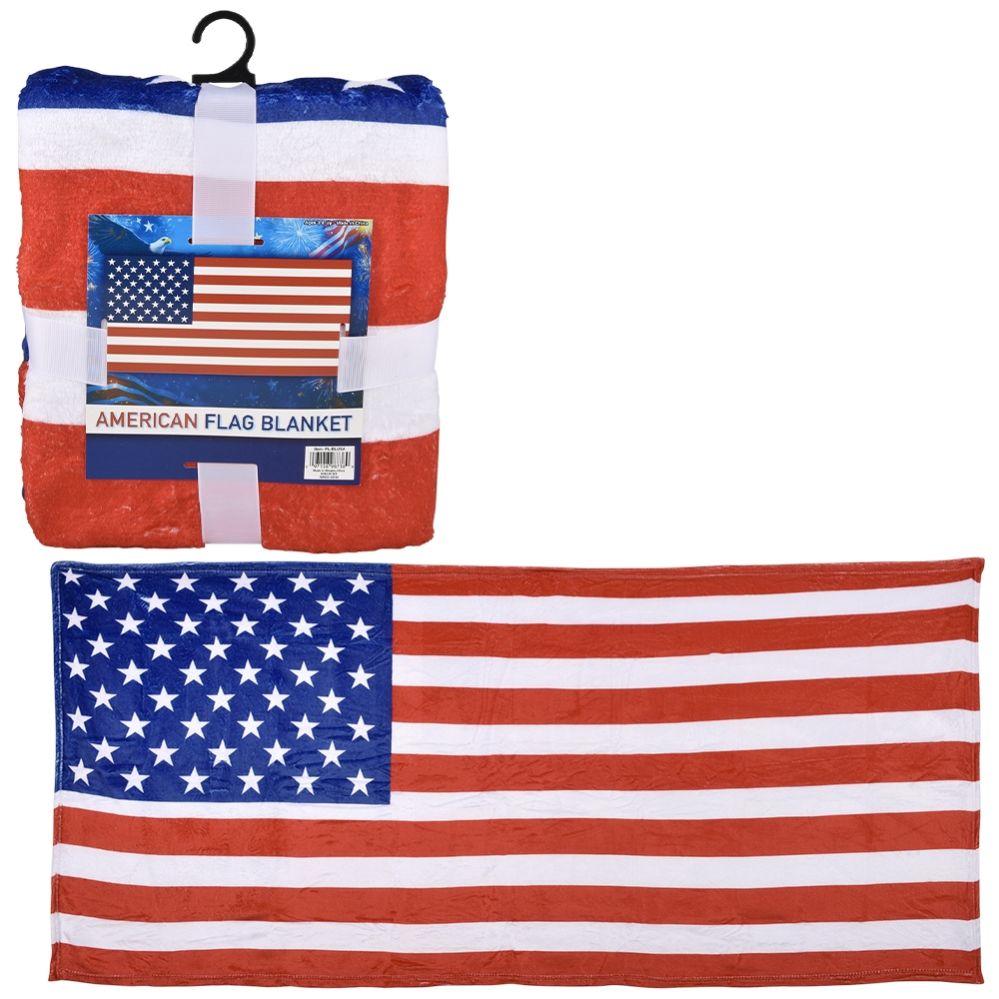 12 Wholesale T21 71-inch X 35-inch American Flag Blanket 12/ image