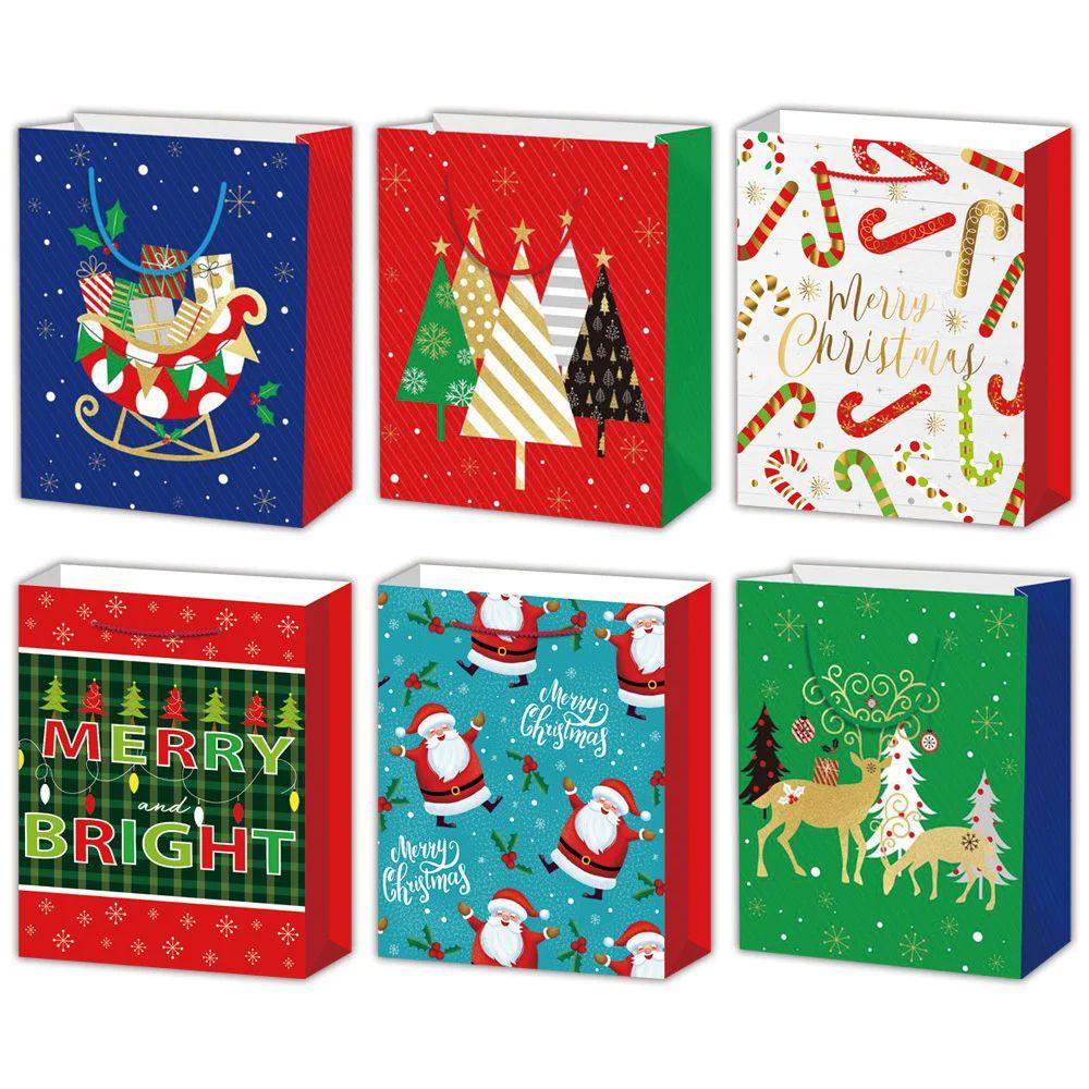 96 Wholesale Christmas Gift Bag 19.5x29x7 image