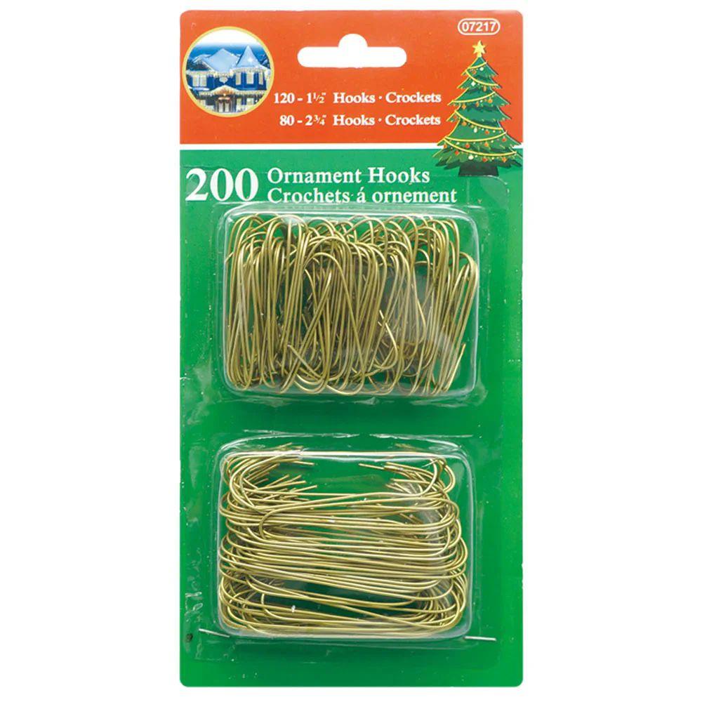 72 Wholesale 200 Count Ornament Hooks Gold image