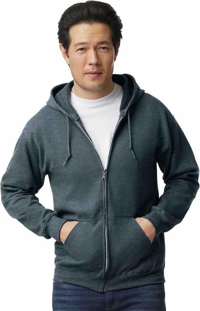 24 Wholesale Unisex Charcoal Zipper Hoodie Cotton Fleece Lining 280gsm Assorted Sizes S-2x image