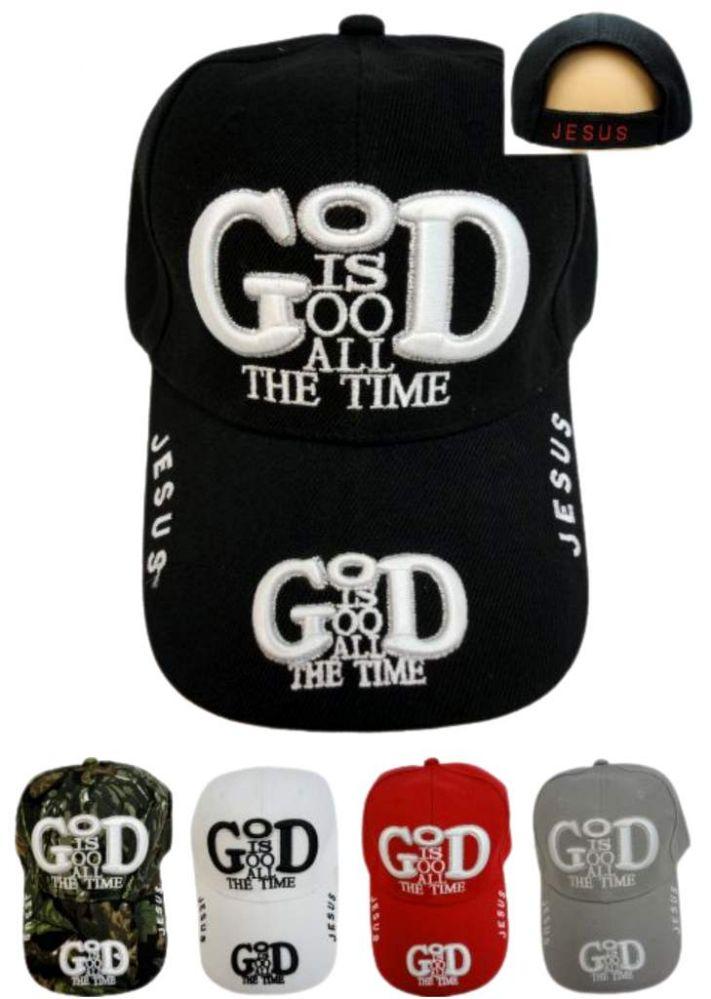 12 Wholesale "god Is Good All The Time" Baseball Caps image