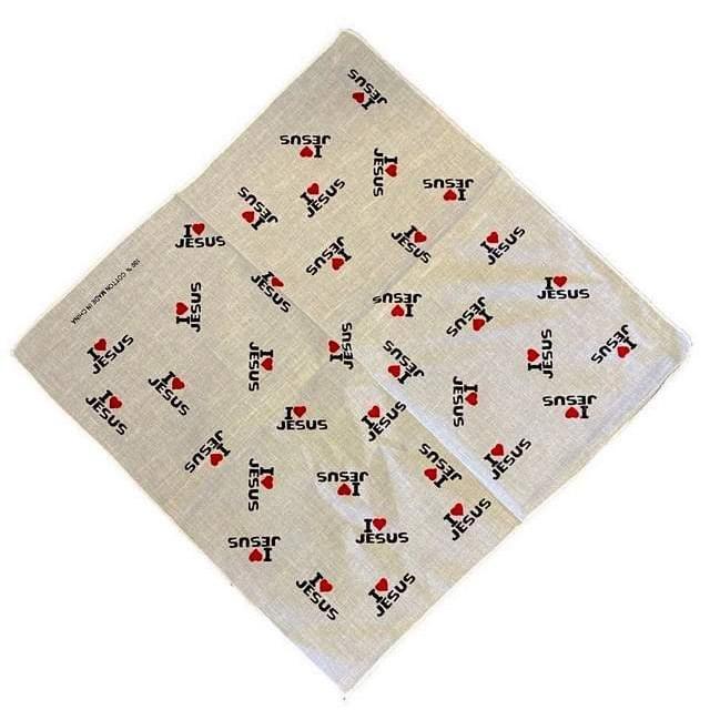 12 Wholesale White "i Love Jesus" Bandanas image