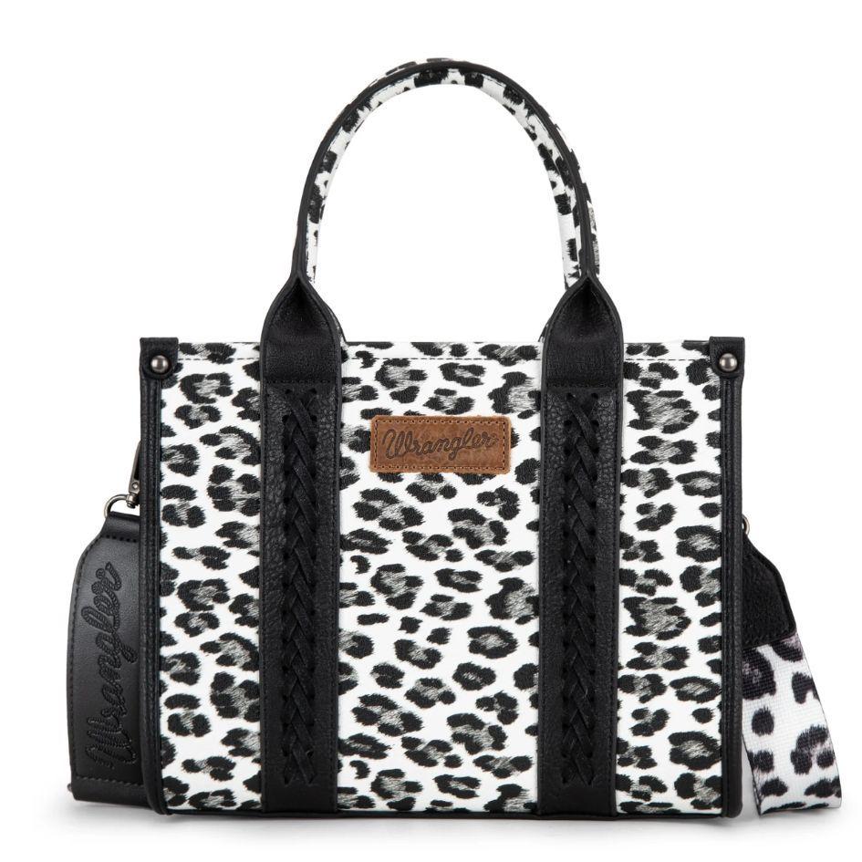 12 Wholesale Wrangler Leopard Print Concealed Carry Tote Bag Black image