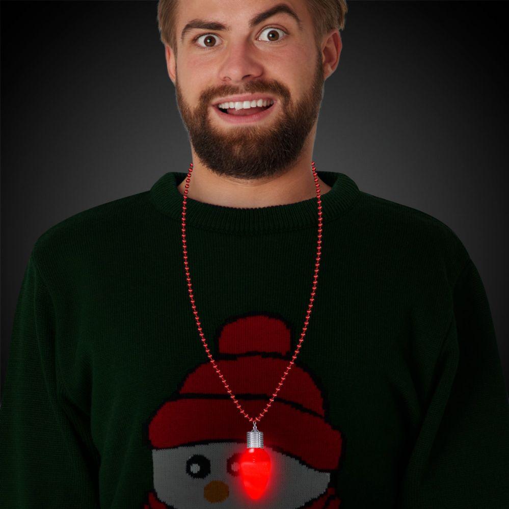 36 Wholesale Led Red Bulb Bead Necklace image