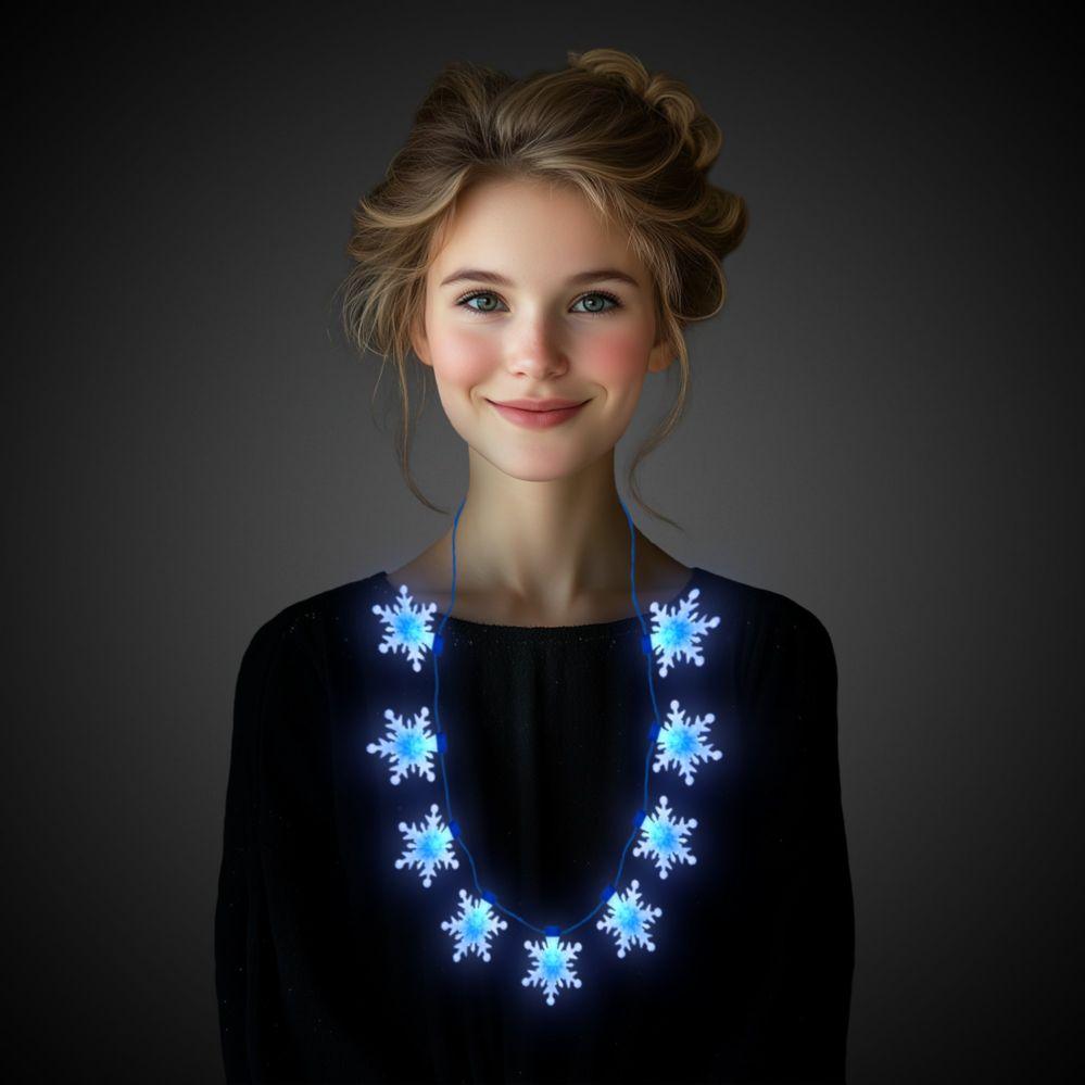 36 Wholesale Led Snowflake Necklace image